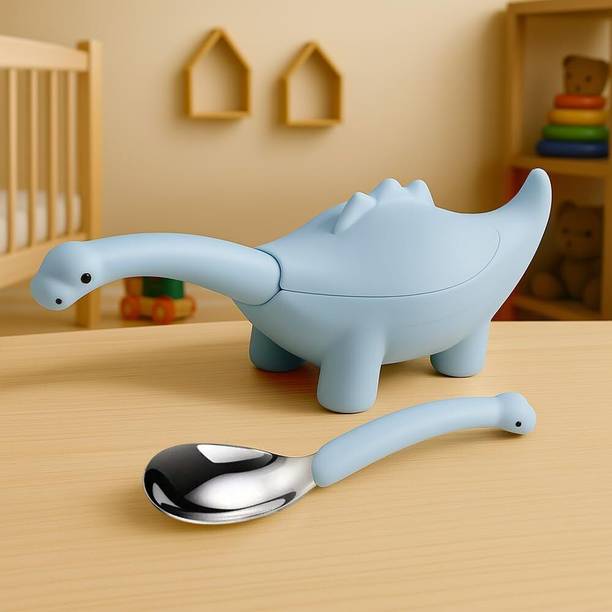 ONE AND ONLY Playful Dino Spoon for Toddlers | BPA-Free, Self-Feeding Toy | Great Gift  - 304 stainless steel, BPA-free silicone
