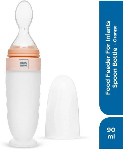 MeeMee Baby Food Feeder Mini Meal Silicone Spoon Bottle for 6+ Month Baby, BPA Free  - Silicone