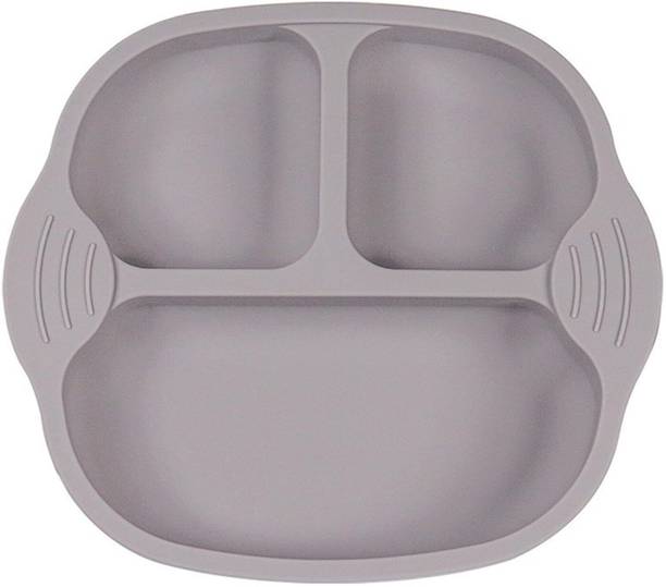 PLENARO Suction Plate for Toddler,Silicone Baby Weaning Set,Non Slip Divided Plates  - Silicone