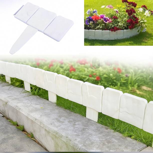 Hukimoyo 4pcs Fence for Garden White Garden Fence Boundary Plastic Outdoor Garden Fence 0.02 m Fence Picket