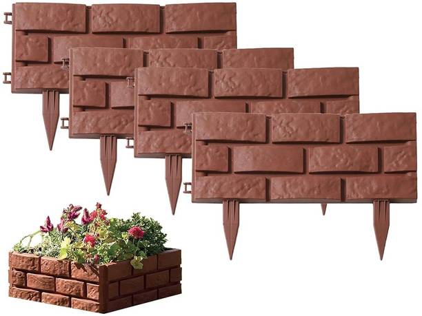 ELEPHANTBOAT Garden Edging Fence PP Material Brick Effect Border 0.025 m Fence Picket