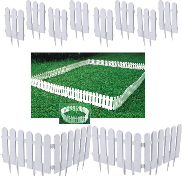 ecoBris Outdoor Garden Fence Border | Decorative PVC Garden Edging (8 Pcs - 2 Set) Plastic Fence Post