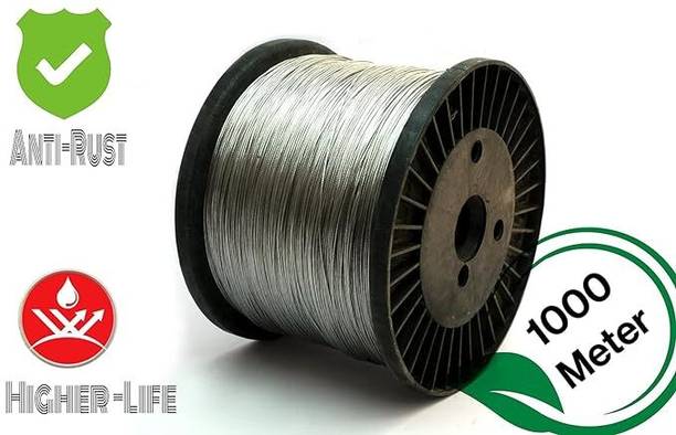 Uttam Fencing Galvanized Wire (1000 Meter), Fencing / Boundary Wire 1.5 MM (Silver)(Premium Quality ) (Zatka Machine Fencing Farm Wire ) (Use Agriculture ,Fencing , Factory, Industry, Garden ETC Steel Fence Post
