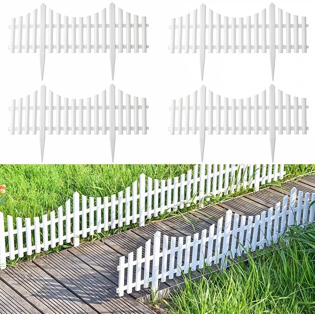 PROBEROS Garden Decorative Fences PVC Weather Resistant 60x34cm 4Pcs 0.34 m Fence Picket