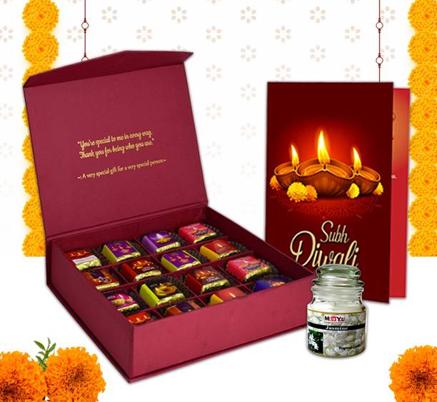 Midiron Premium Diwali Gifts | Chocolate, Wishing Card & Decorative Hampers Assorted Gift Box