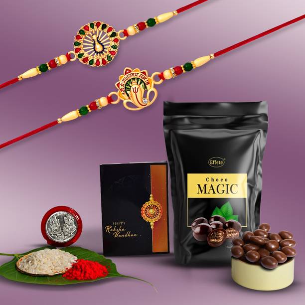 Effete Rakhi gift for brother with Choco Magic(45GM)|Rakhi Set|K2_543+544_SP Assorted Gift Box