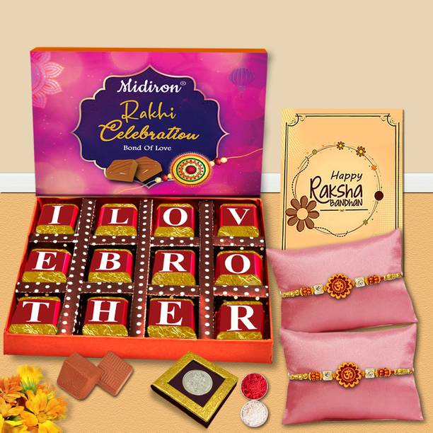 Midiron Gift Your Brother the Sweetness with This Rakhi & Chocolate Celebration Combo Assorted Gift Box