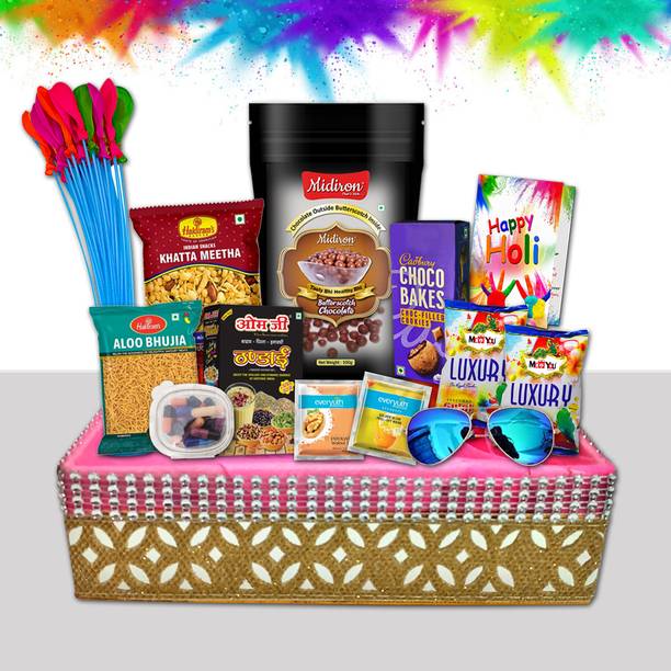 Midiron Unique Holi Celebration Hamper– Best Festive Gift Surprise for Family & Friends Assorted Gift Box