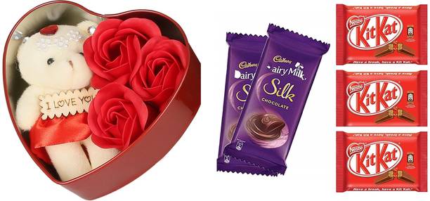 HRBS Teddy Chocolate Gift Hamper Stainless Steel Gift Box