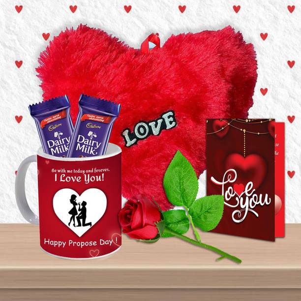 Midiron Propose Day Combo For Wife/Girlfriend With Coffee Mug/Rose & Chocolate Ceramic Gift Box