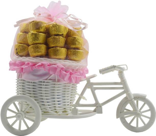 Midiron Special Gifts Packs, Surprise Cycle with Chocolate for Wife, Girlfriend, fiancé On Valentine's Day, Birthday, Anniversary, Karwa Chauth and any special Occasion IZ19CyChocoPk-002 Plastic Gift Box