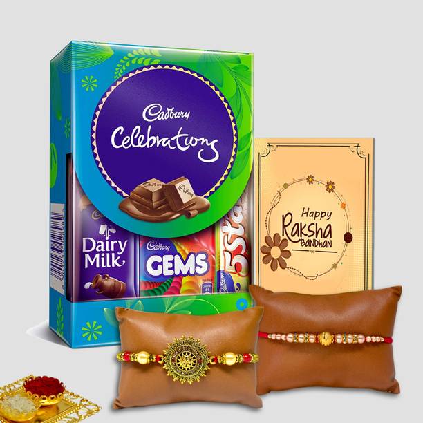 Midiron Rakhi Combo Pack |Designer Rakhi For Brother| Raksha Bandhan Card IZ23Rakhi-35 Paper Gift Box