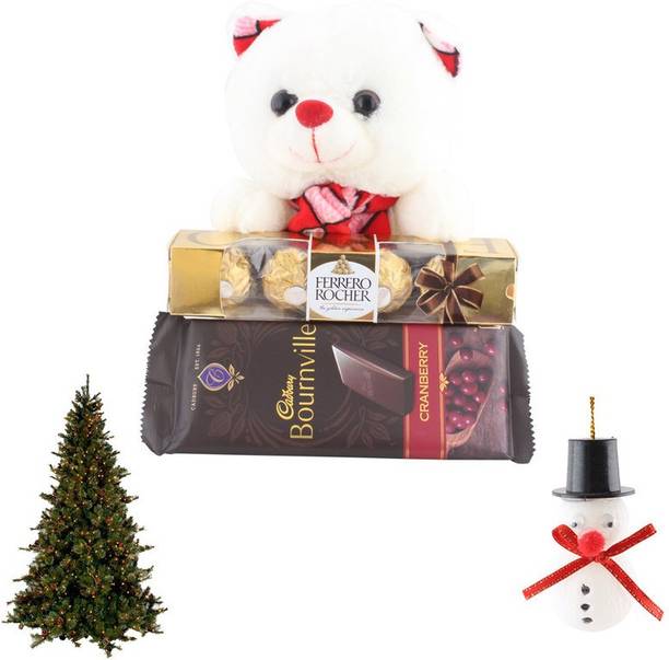 SurpriseForU Christmas Tree And Snowman Gift With Premium Chocolate Gift | 716 Plated Gift Box
