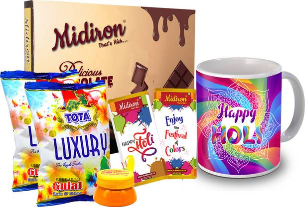 Midiron Happy Holi Gift hamper For Friends/Relatives|Holi Gift Combo Ceramic Gift Box