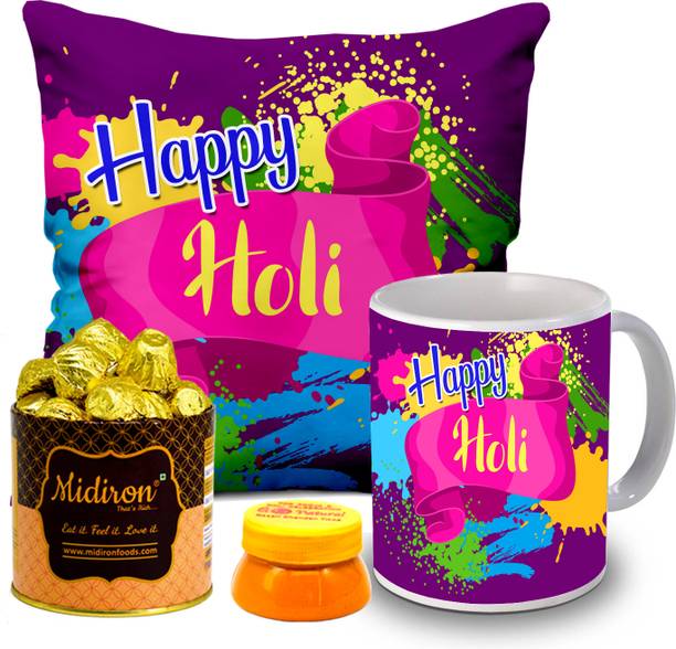 Midiron Holi Gift Set| Chocolate Gift Box| Holi Festive Gift for Friends with Cushion Fiber Gift Box