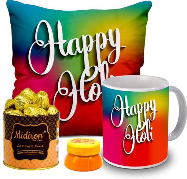 Midiron Wish You A Very Happy Holi Combo Gift Hamper | Holi Combo Gift Pack Fiber Gift Box
