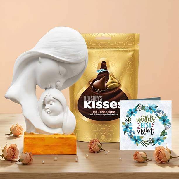 TIED RIBBONS Mother’s Day Gift Combo – Mom love Kids Showpiece, Chocolate, Greeting Card Assorted Gift Box
