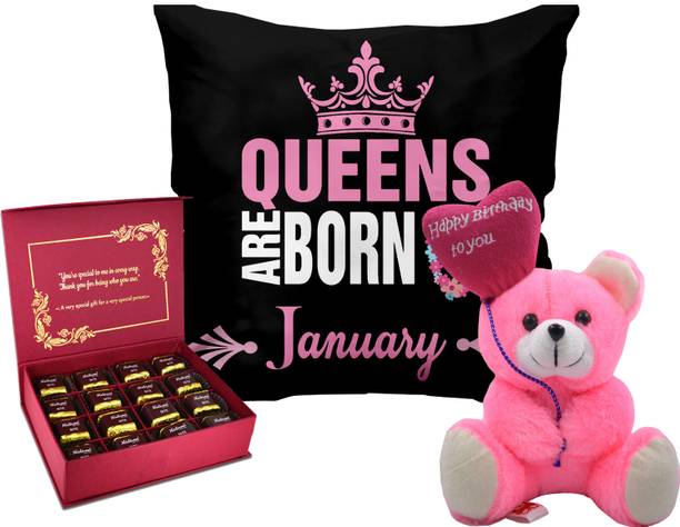 Midiron Birthday Cushion Gift | Birthday Hamper Gift For Wife/Husband/Fiancee Microfibre Gift Box