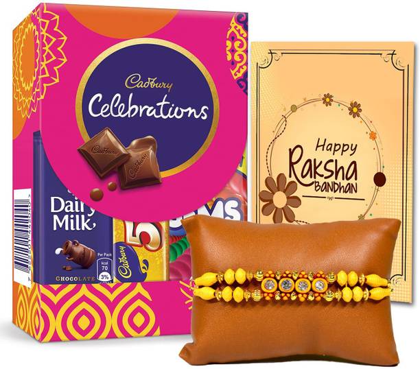 Midiron Rakhi Chocolate Gift Box for Brother |Celebration Chocolate Pack With Rakhi Gift Paper, Plastic Gift Box