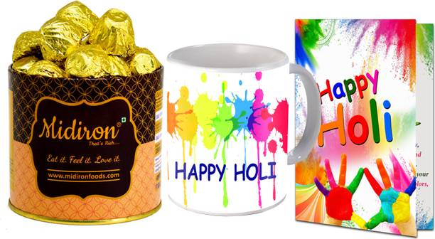 Midiron Happy Holi Gift| Gift For Holi Festival For Relative |Printed Ceramic Coffee Mug Ceramic Gift Box
