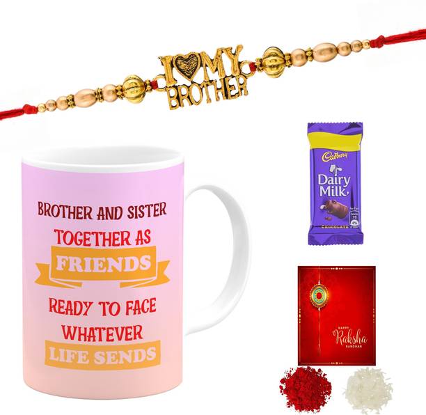 Pugnaa N-Chocolate Roli Chawal Combo 73647WLA Gold Gift Box