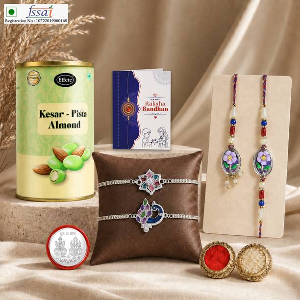 Effete Rakhi With Chocolate|Roli-chawal|Coin|Greeting Card_K3_X10+c12+c14_KP96 Assorted Gift Box