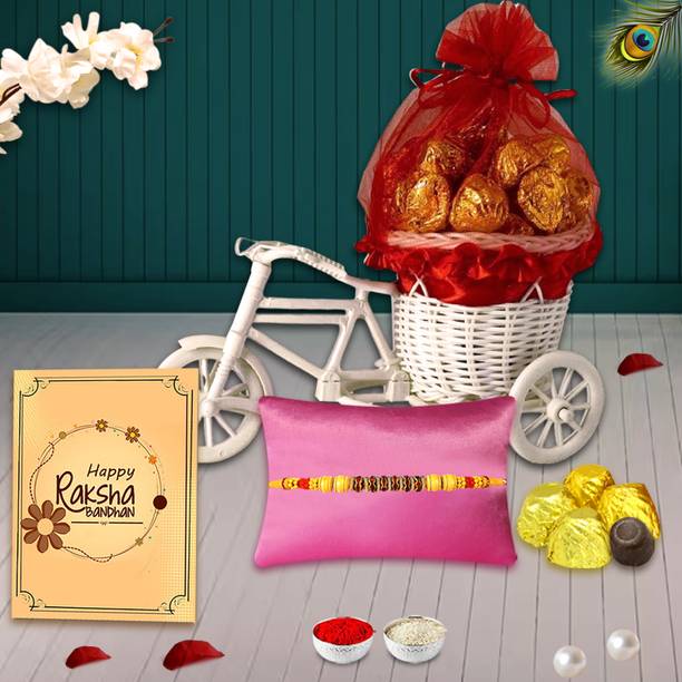 Midiron Rakhi Gift Pack for Brother with Chocolates, Blessing Kit & Card Assorted Gift Box