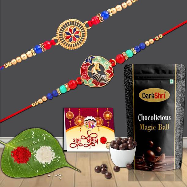 Anshri 25*29.p Rakhi ComboRakhi - Set of 2 Assorted Gift Box