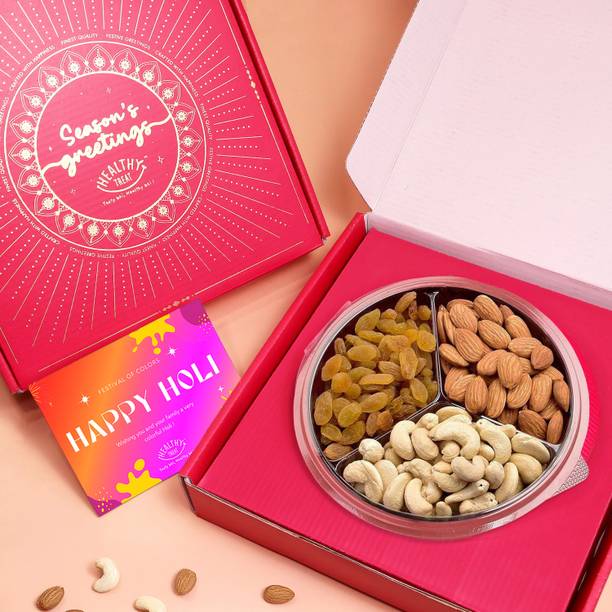 Healthy Treat Shagun Dry Fruits Holi Gift Hamper | Cashew | Almond | Raisins | Dry Fruit Combo Assorted Gift Box