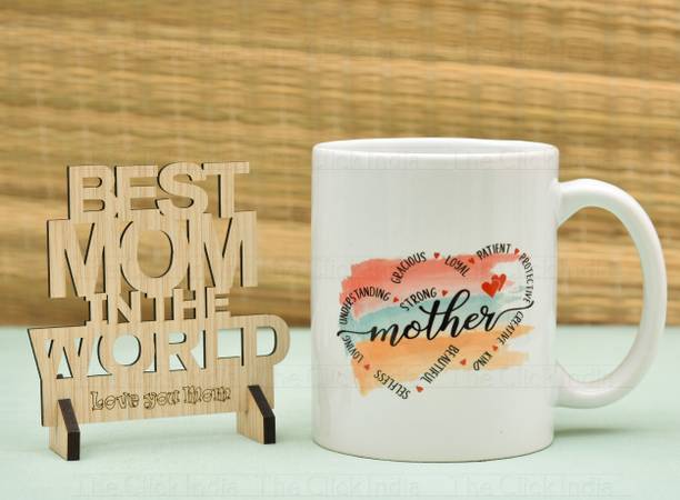 THE CLICK INDIA Mothers Day Coffee MUG WITH SHOWPIECE FOR Mom/ Mother/Mummy/Mamma Ceramic Coffee Mug