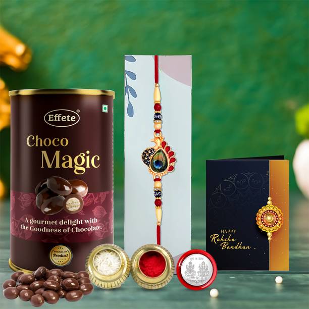 Effete Rakhi Combo for Brother with Chocolate Delight(96-GM)Rakhi Gift |Y22K1_513_CD Assorted Gift Box