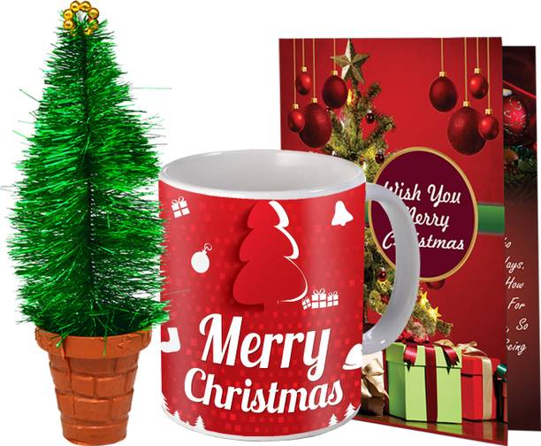 Midiron Christmas Gift Combo with Artificial Small Tree with Card IZ23-07 Plated Gift Box