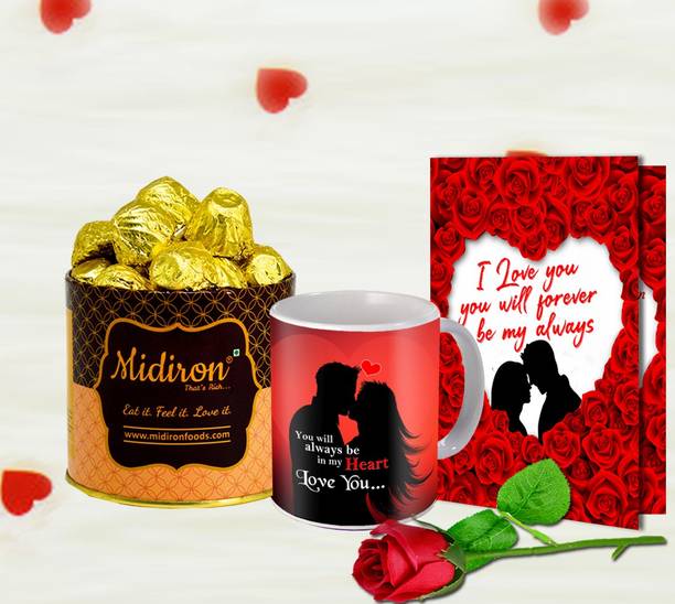 Midiron Valentines Day Gift Combo For Fincee/Wife Girlfriend/Her/Him/Hasband Ceramic Gift Box