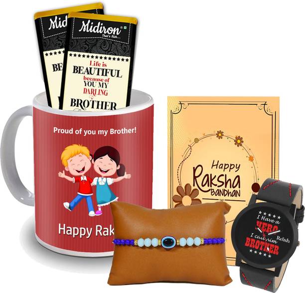 ME&YOU Traditional Rakhi for Brother| Raksha Bandhan Combo with Coffee Mug IZ23-87 Paper Gift Box