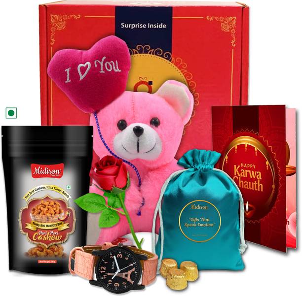 Midiron Luxury Karwa Chauth Gift Box for Wife, KarwaChauth Celebration Gift Hamper Assorted Gift Box