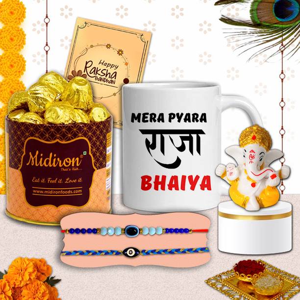 Midiron Trendy Sweet Celebration Hamper for Veer – Rakhi Chocolate Gift Pack for Bhaiya Assorted Gift Box