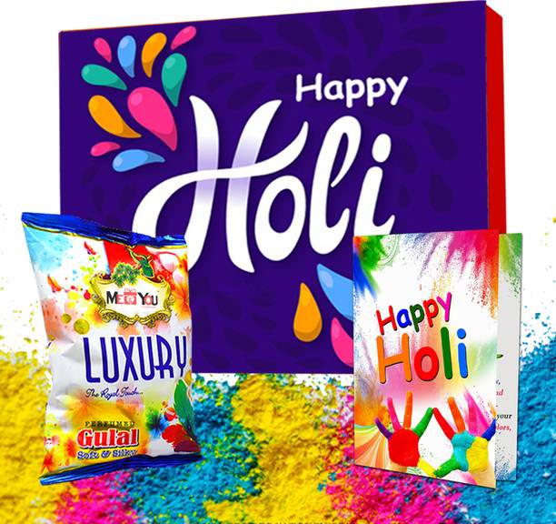 Midiron Prefect Holi Gift|Holi Gift with Chocolate ,Greeting Card with Gulal Assorted Gift Box