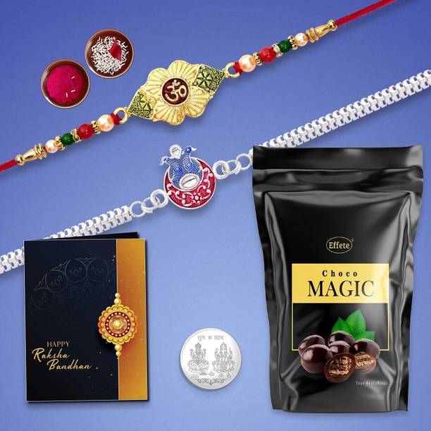 Effete Rakhi Gift Combo for Brother with Choco Magic(45gm)|Rakhi Set|Y22K2_263+A15_SP Assorted Gift Box