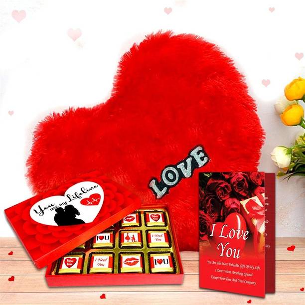 Midiron Chocolate Box Gift Pack with Love Card, Red Heart Gift for Girlfriend, Wife, Boyfriend, Husband and Someone Special, Valentine's Day, Birthday, Anniversary Paper Gift Box