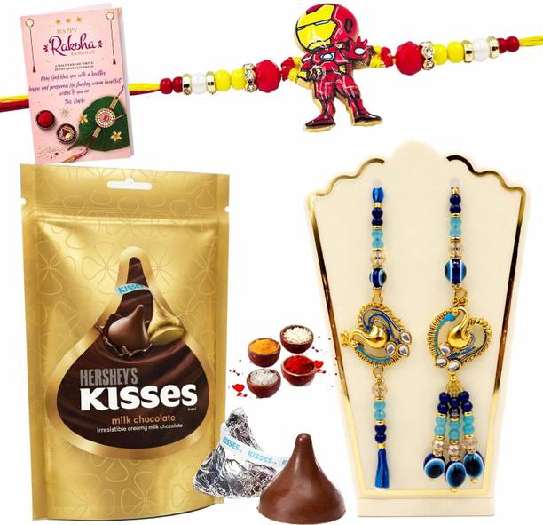 FabBites Glorious Lumba and Cartoon Rakhi Set for Bhaiya with Chocolate Assorted Gift Box