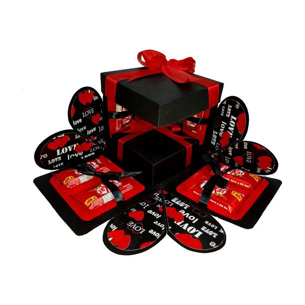 US IDEAL CRAFT Explosion Box, Birthday Gift (8 Kitkat Chocolate & Zigzag photo folder box) Paper Gift Box
