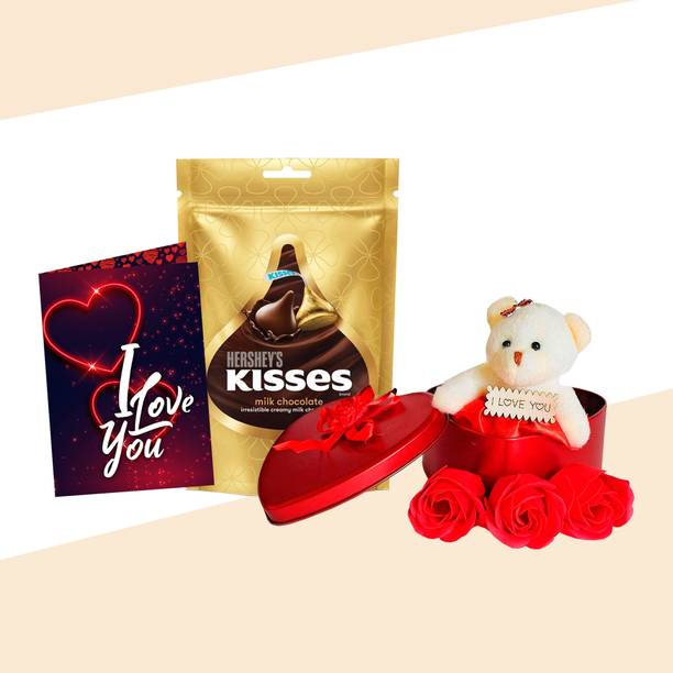 Chocoloony Valentine's Day Hershey's Kisses Chocolate Gifting Cute Teddi, Valentine Card Paper Gift Box