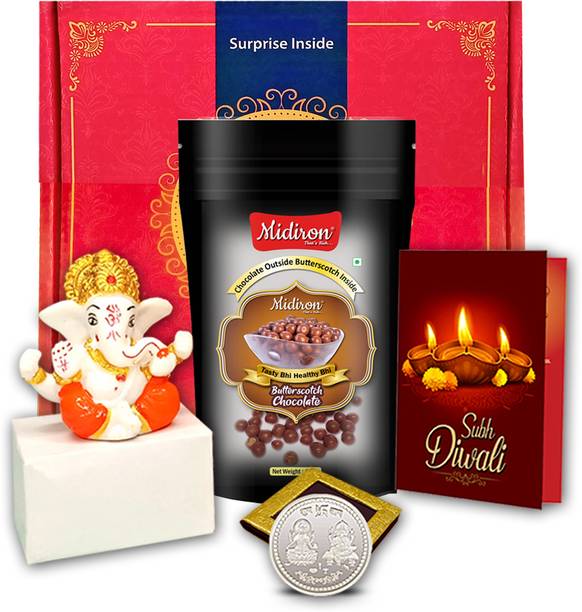 Midiron Diwali Presents – Butterscoth Chocolate, Silver Coin & Card for Special Ones Assorted Gift Box
