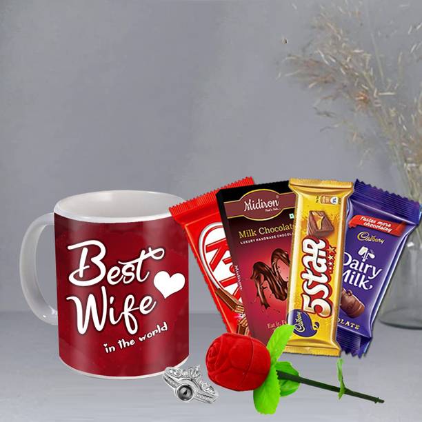 Midiron Valentine’s Special Gift Hamper For Couple/Lover/Lovely Chocolate Gift For Girl Ceramic Gift Box