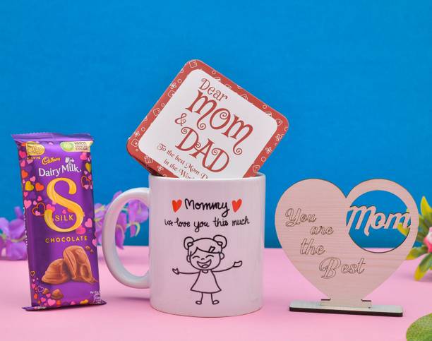 PRIDE STORE 60 Gram Dairy Milk, Mug With Mom You Are The Best Mdf Mom Dad Greeting Card Ceramic Gift Box