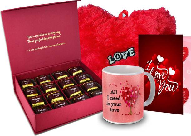 Midiron Valentine Day Gift for Love, Chocolate Box, Red Heart, Love Quoted Coffee Mug,Greeting Card for Valentine DayIZ20GB17HeartBigRCDMU-DTLove-43 Ceramic, Paper Gift Box