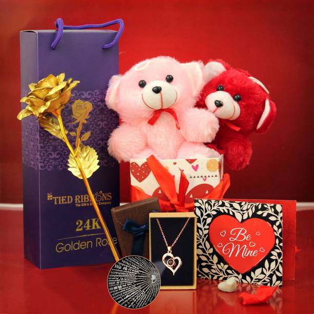 TIED RIBBONS Valentine Gifts Combo for Be loved Wifey and Girls Friend Assorted Gift Box