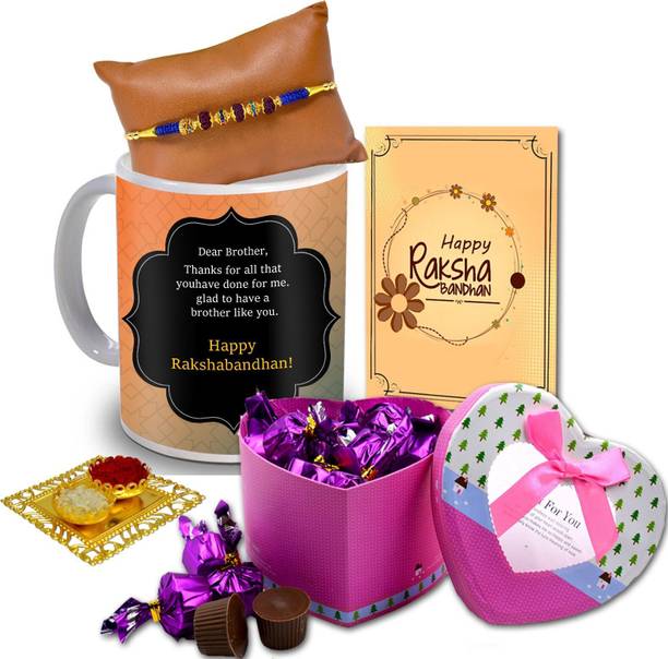 ME&YOU Rakhi Gifts for Brother, Rakshabandhan Gift for Brother GB4DTRakhiR9-72 Ceramic Gift Box
