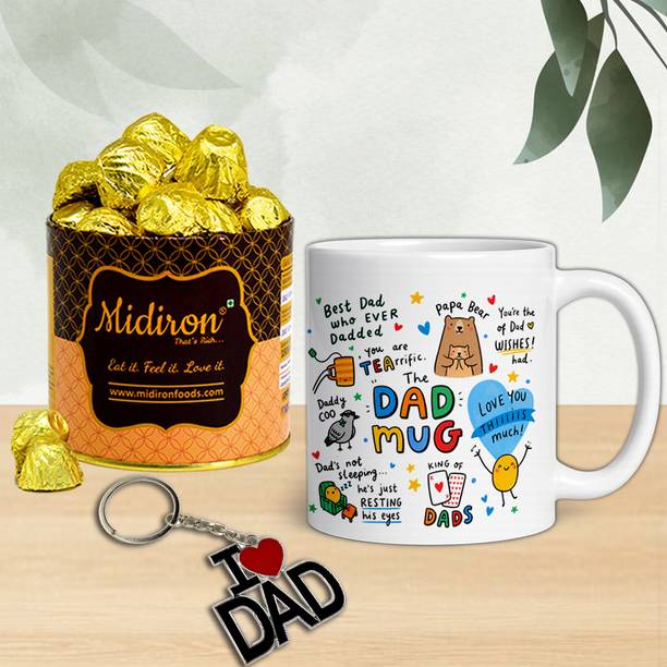 Midiron Best Father’s Day Handmade Chocolate Hamper – Coffee Mug Gift Set for Dad Assorted Gift Box