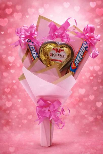 Cadbury Gift set|gift hamper|gift bouquet |Snakker 2 pcs & 1 heart chocolate combo Paper Gift Box